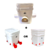 Revolutionary Chicken feeder with four nipples or two cups and two nipples