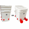 evolutionary Chicken waterer with cups and nipples or all four nipples